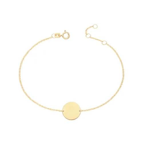 9CT YEL GOLD 7" DISC ID BRACELET1.10g